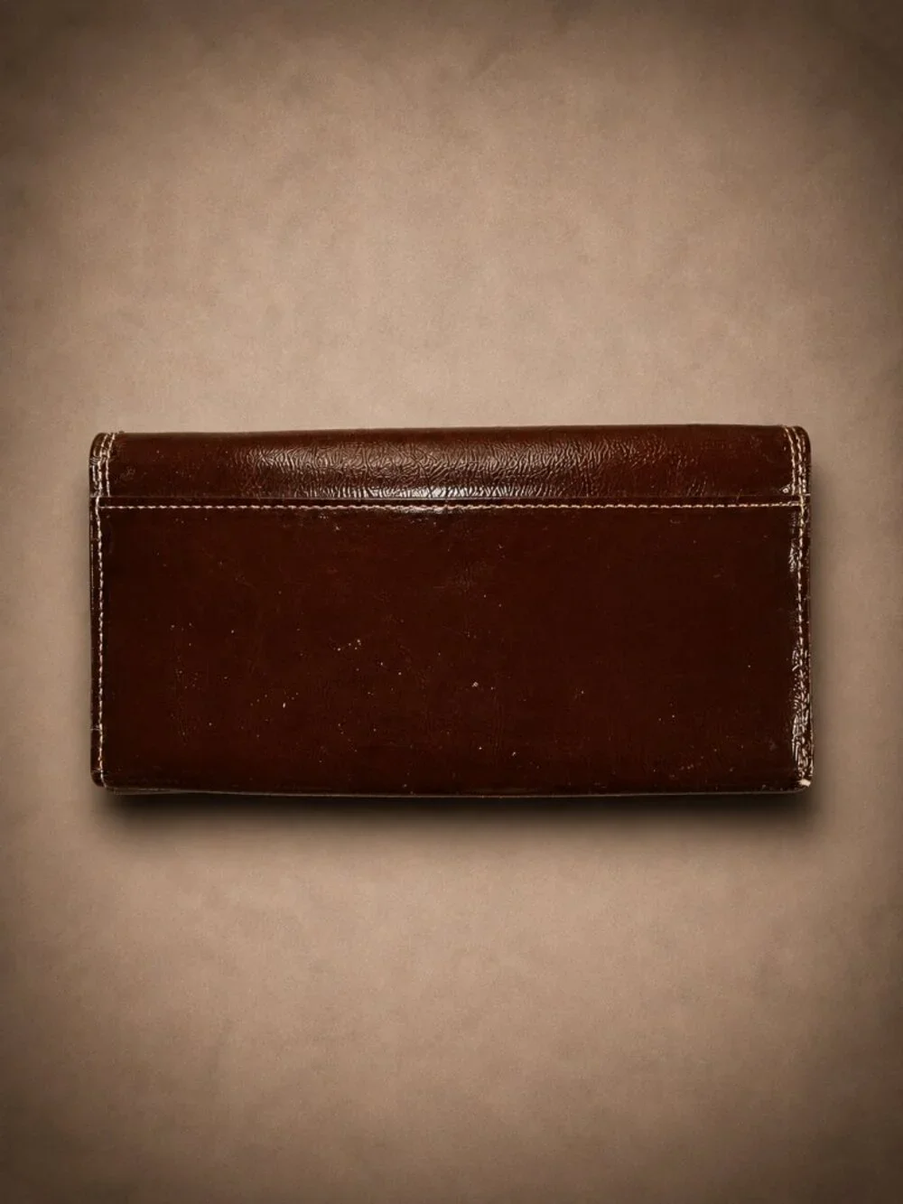 COACH Bleecker Tattersall Vintage Buckle Flap Brown Leather Wallet - Picture 15 of 16